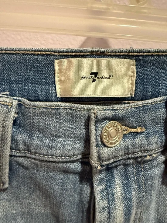 7 For All Mankind Light Blue Straight Leg Jeans - Picture 3 of 6